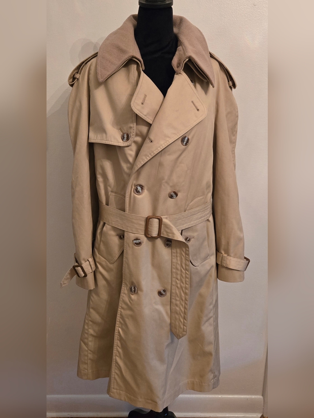 Emmanuelle Khanh Paris Vintage Rare Mens Trench Coat Removable Wool Liner  40 S